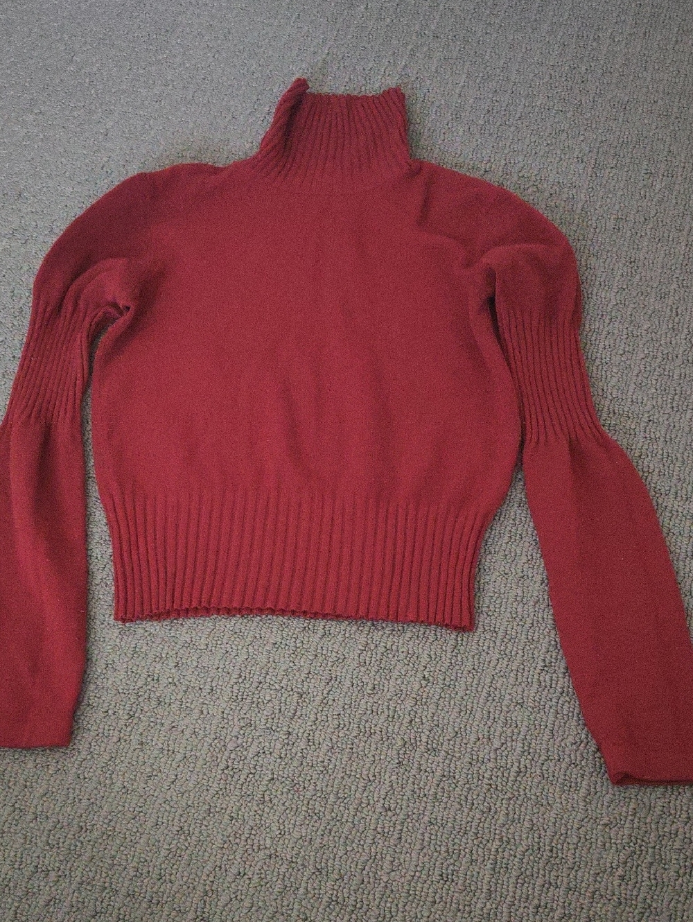 Wet Seal Red Ribbed Turtleneck Sweater